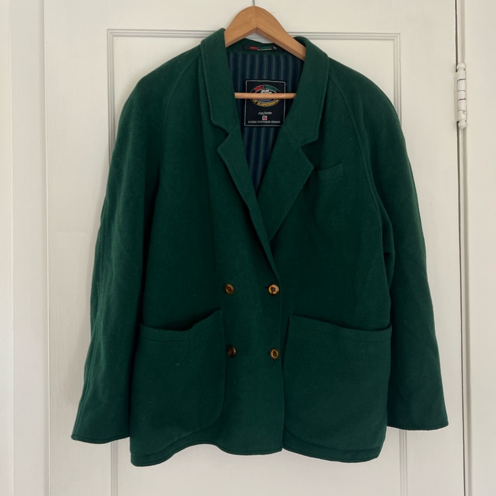 Green Double-Breasted Blazer